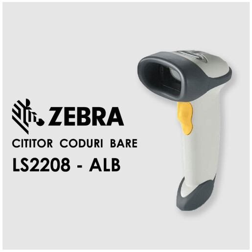 Cititor cod bare Motorola Symbol LS2208 1D Laser - Kit USB - ALB
