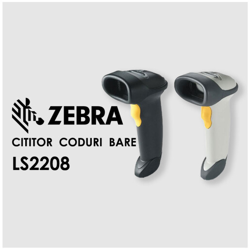 Cititor cod bare Motorola Symbol LS2208 1D Laser - Kit USB - NEGRU