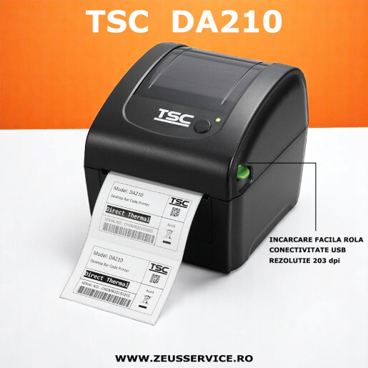 Imprimanta etichete coduri de bare TSC - DA-210 USB