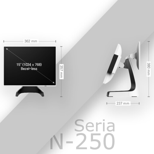 POS All in One model P2C seria N250 cu procesor Intel N97, 16BG DDR si 128GB SSD ALB