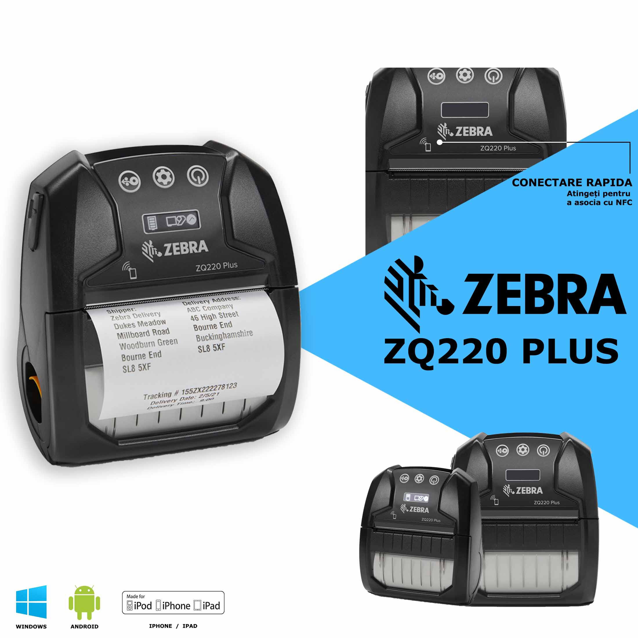 Imprimanta termica portabila ZEBRA ZQ220 - 80mm