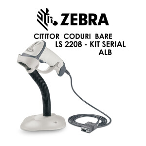 Cititor cod bare Motorola Symbol LS2208 1D Laser - Kit RS232 (serial) - ALB