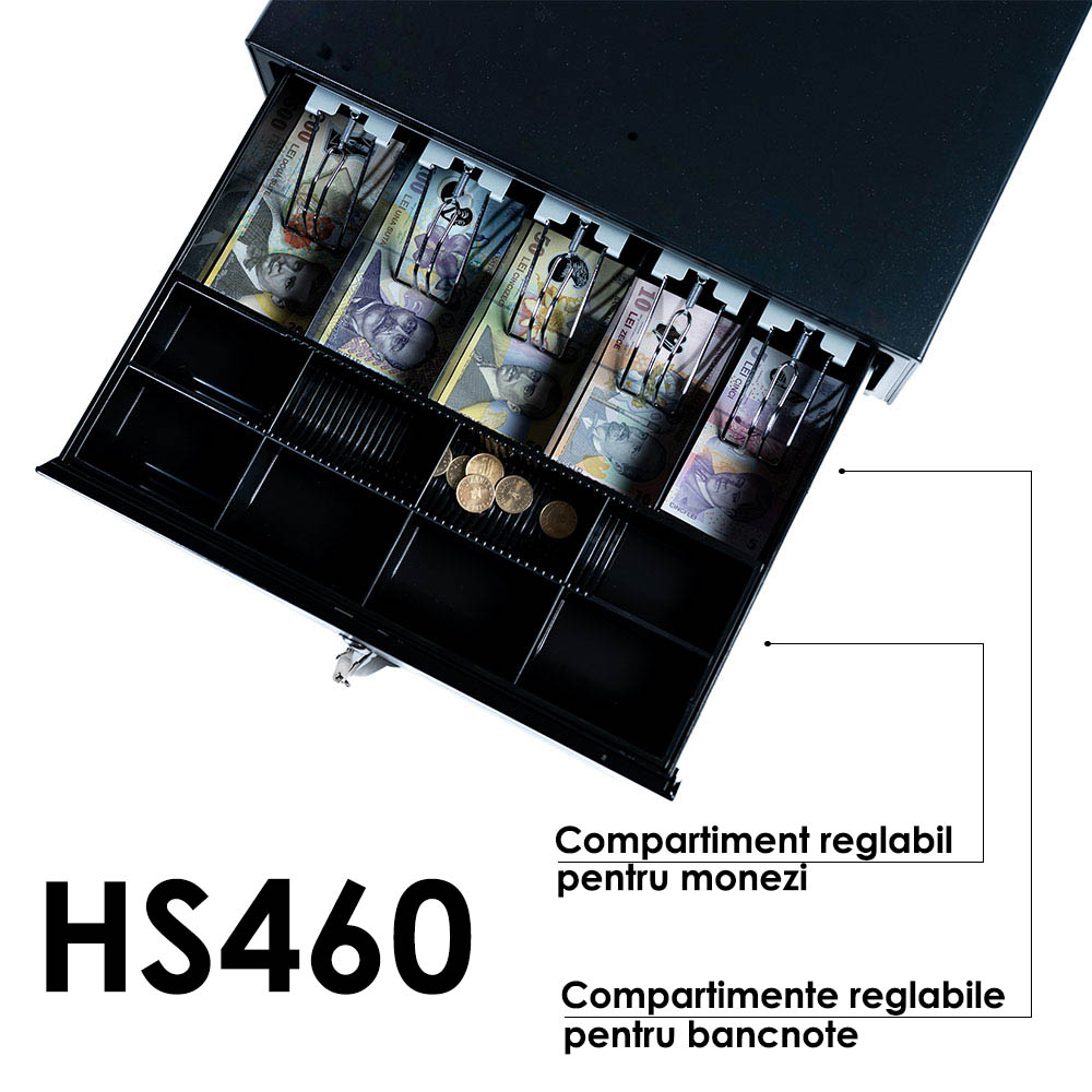 Sertar metalic de bani HS-460 &ndash; 12-24 V